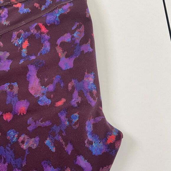 Athleta Rainer Leopard Print Plum Purple Tight Leggings Womens Sz XL - Picture 13 of 13